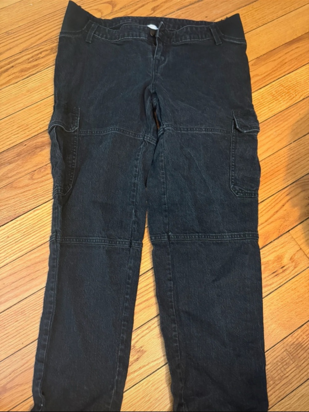 Isabel Maternity by Ingrid & Isabel Black Straight Leg Maternity Cargo Pants